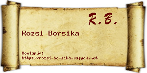 Rozsi Borsika névjegykártya